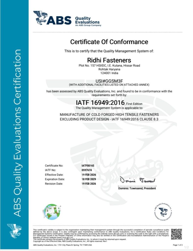 Certificate of Conformance